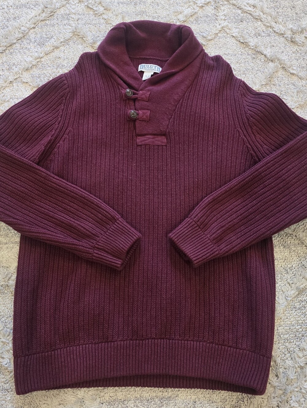 Duluth Trading CO Mens XLT Brigadier Shawl Collar Sweater Long Sleeve Wool Blend